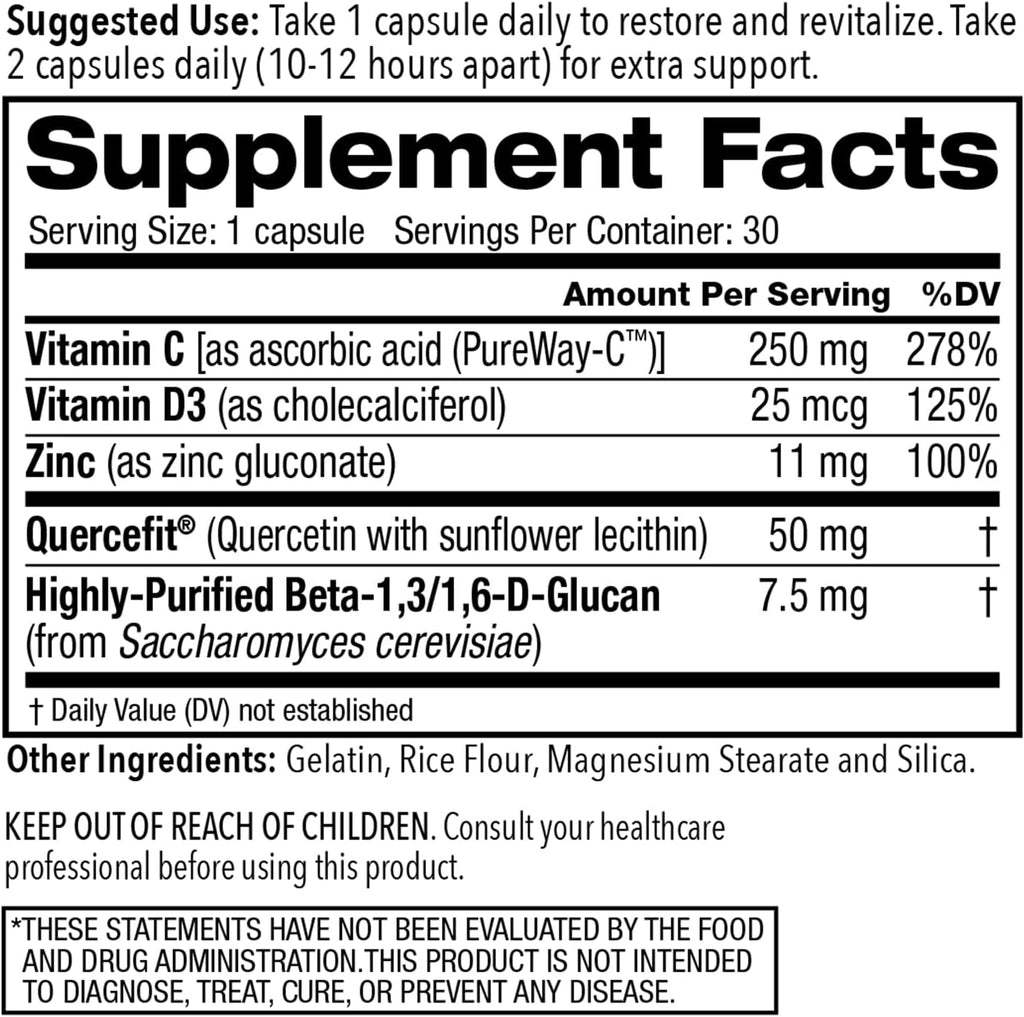 Juvenon AgeRenew Beta Glucan con Zinc y Quercetina