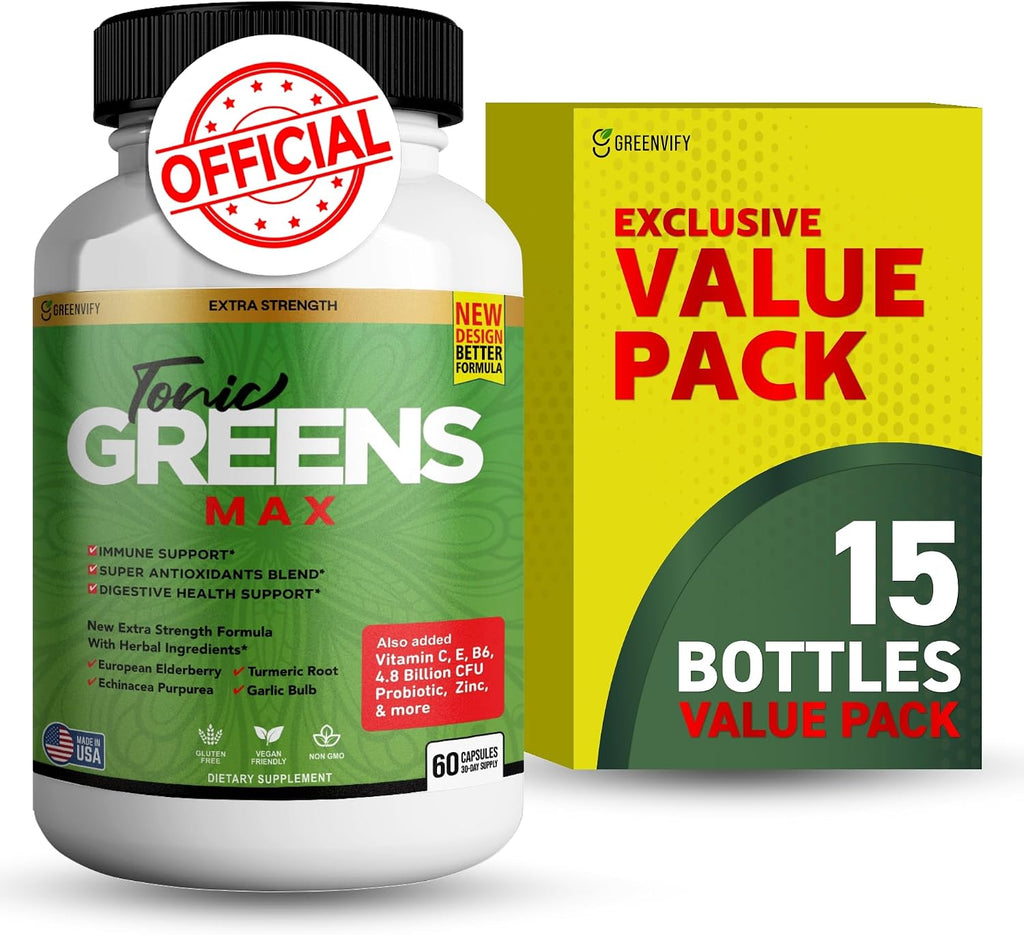 Tonic Greens Max – Suplemento de Apoyo Inmunológico Extra Fuerte, 60 Cápsulas
