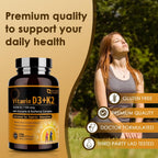 NATURE TARGET Vitamin D3 K2, 10,000 IU D3, 100 mcg K2, 120 Capsules | High-Potency D3 With MCT, for Max Absorption, Supports Bone, Calcium & Immune Health