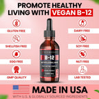 VITBOOST Gotas de Vitamina B12 Líquida Vegana – 60 dosis de 5000 mcg con Sabor a Frambuesa – Metilcobalamina Sublingual