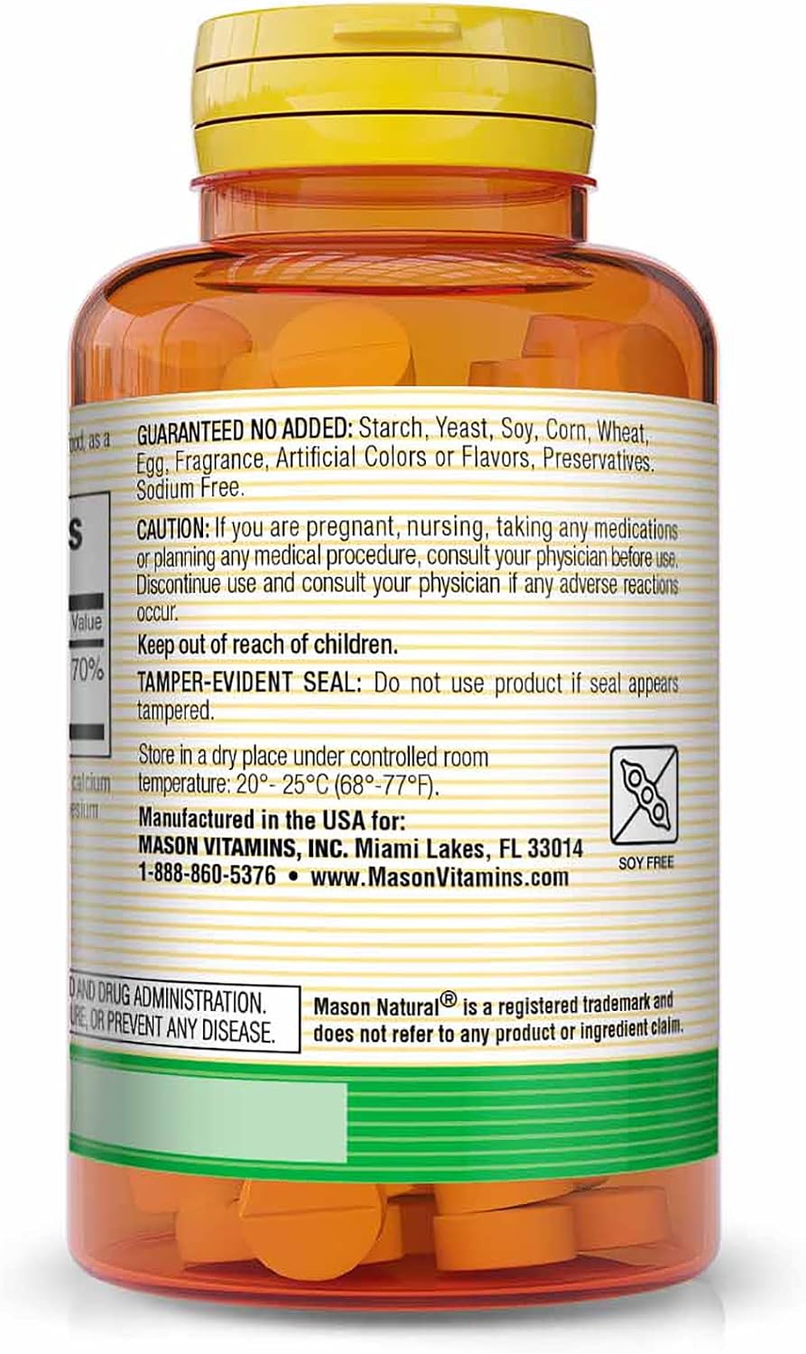 Mason Natural Ácido Fólico 400 mcg, 100 Comprimidos (Pack de 3)