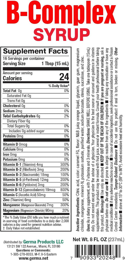 Germa Jarabe Complejo B - Suplemento de – Personas con dietas restrictivas: Veganos, vegetarianos o aquellos con – Image 9