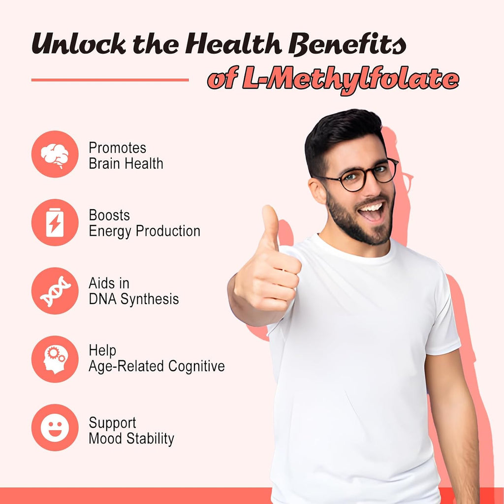 Zetelixia Gominolas de L-Methylfolato 15 mg y Metil B12 - Suplemento de Folato Activo - 60 Unidades