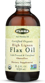 Flora - Aceite de Linaza Alto en Lignanos - Ecológico, Sin Gluten y No Transgénico