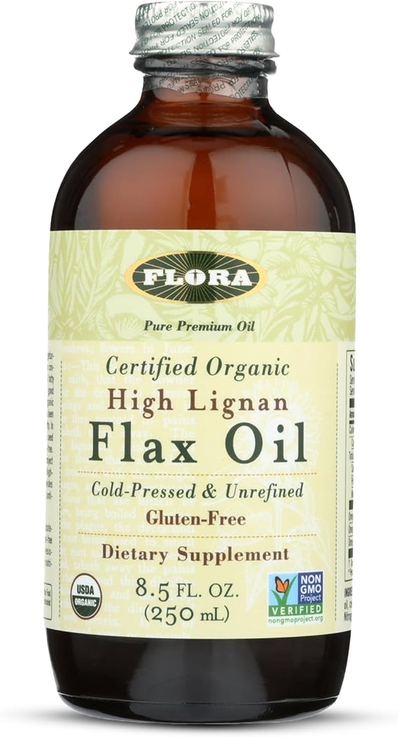 Flora - Aceite de Linaza Alto en Lignanos - Ecológico, Sin Gluten y No Transgénico