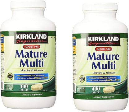 Kirkland Signature Multivitamínico para Adultos 50+ con Calcio, 400 Comprimidos (Paquete de 2) – Image 1