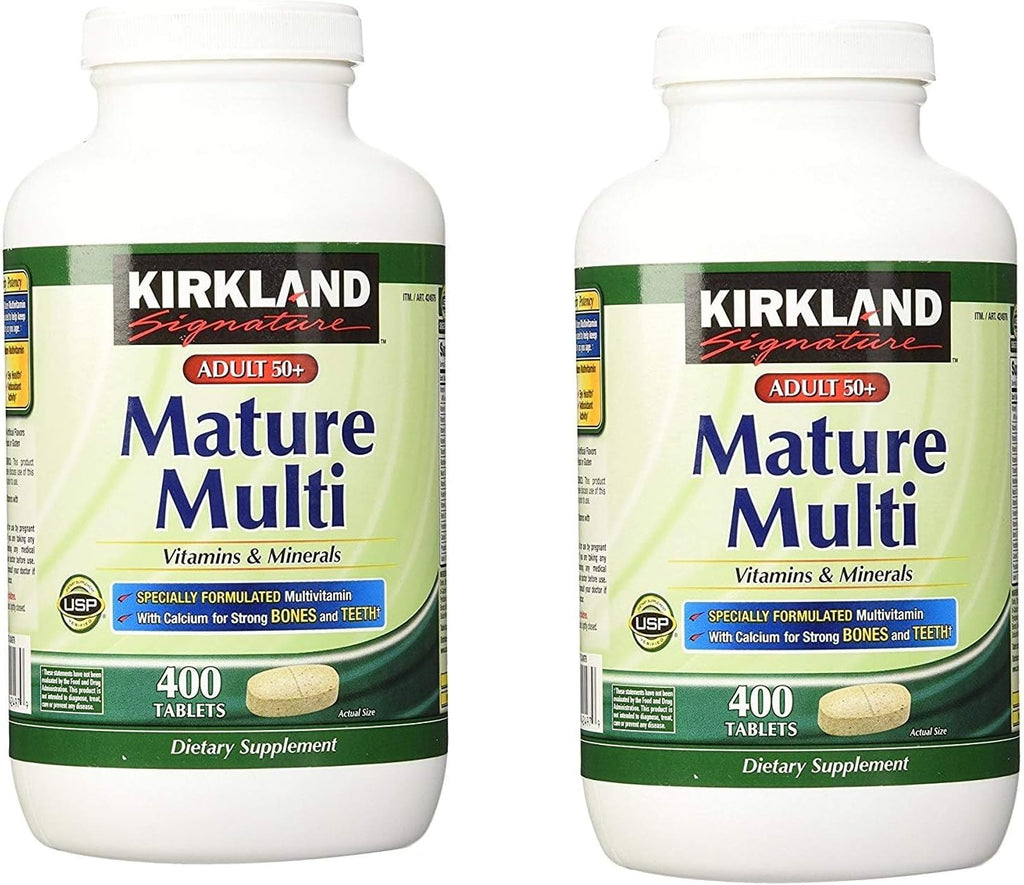 Kirkland Signature Multivitamínico para Adultos 50+ con Calcio, 800 Comprimidos (2 Envases de 400)