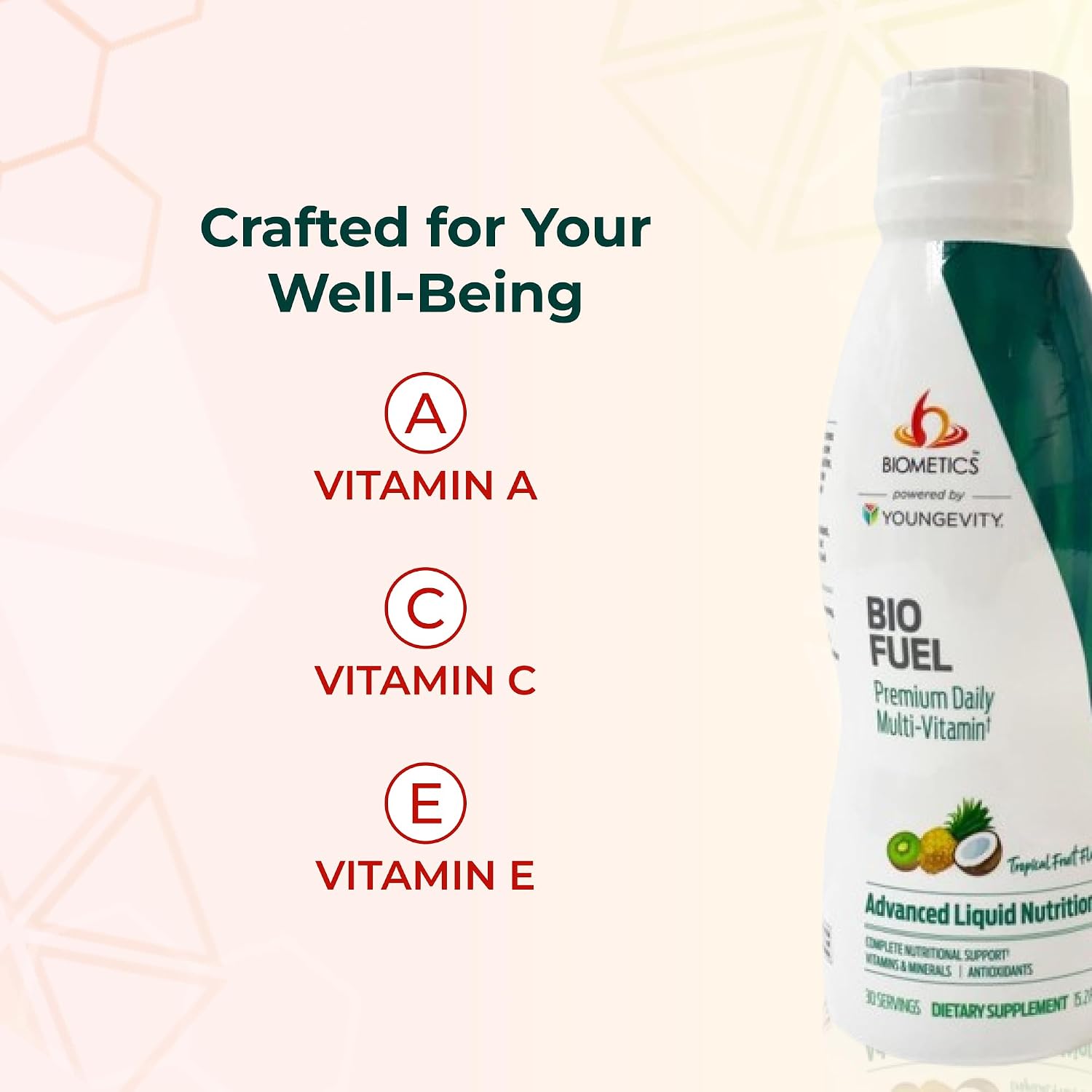 Youngevity Bio Fuel - Suplemento multivitamínico líquido premium Biometics - Nutrición diaria completa con antioxidantes, vitaminas, minerales y apoyo energético (30 porciones)
