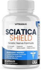 Sciatic Nerve Health Support Supplement – Fórmula Avanzada 10x con Ácido Alfa Lipoico, Ácido Fólico, Cúrcuma, Glucosamina, MSM y Complejo Vitamínico B – 60 Cápsulas