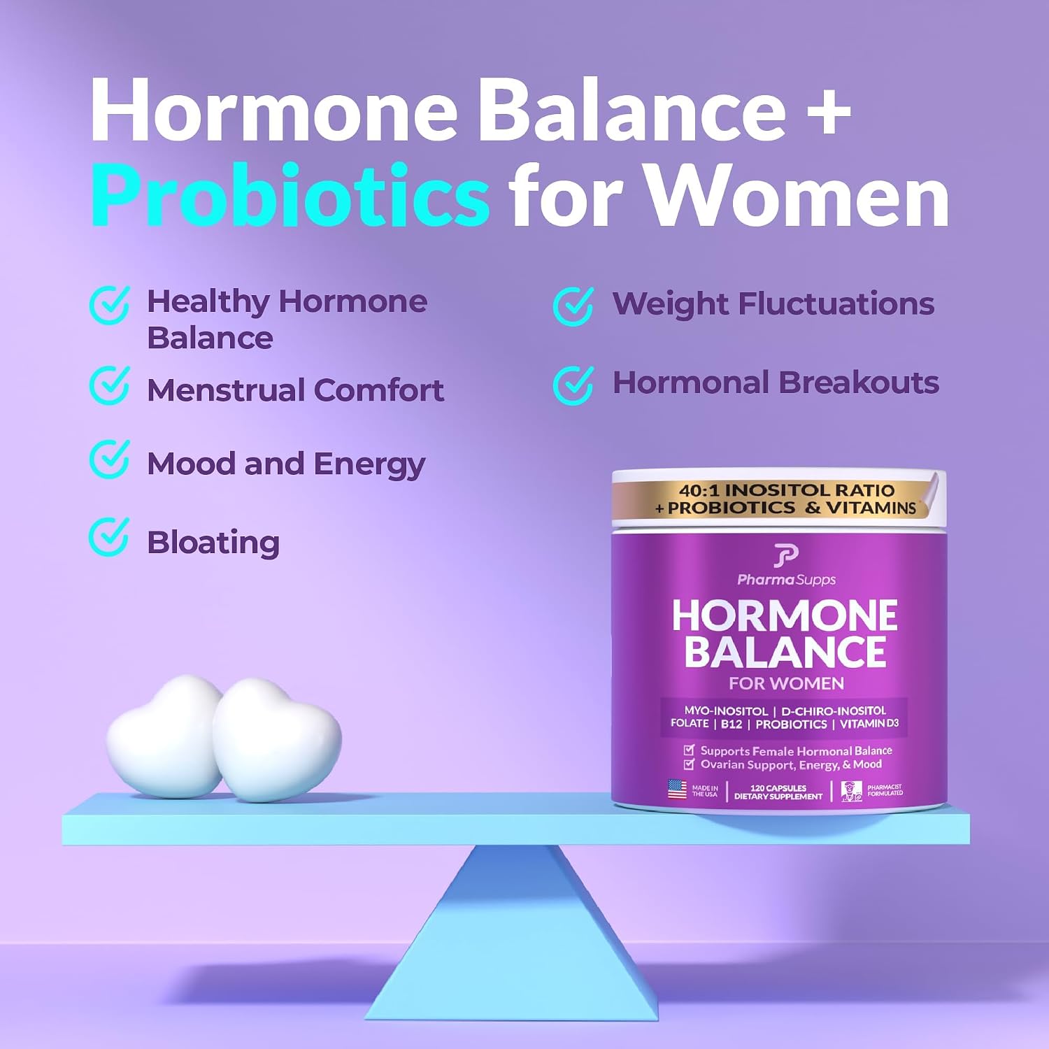 PharmaSupps Inositol+ Equilibrio Hormonal - 240 Cápsulas