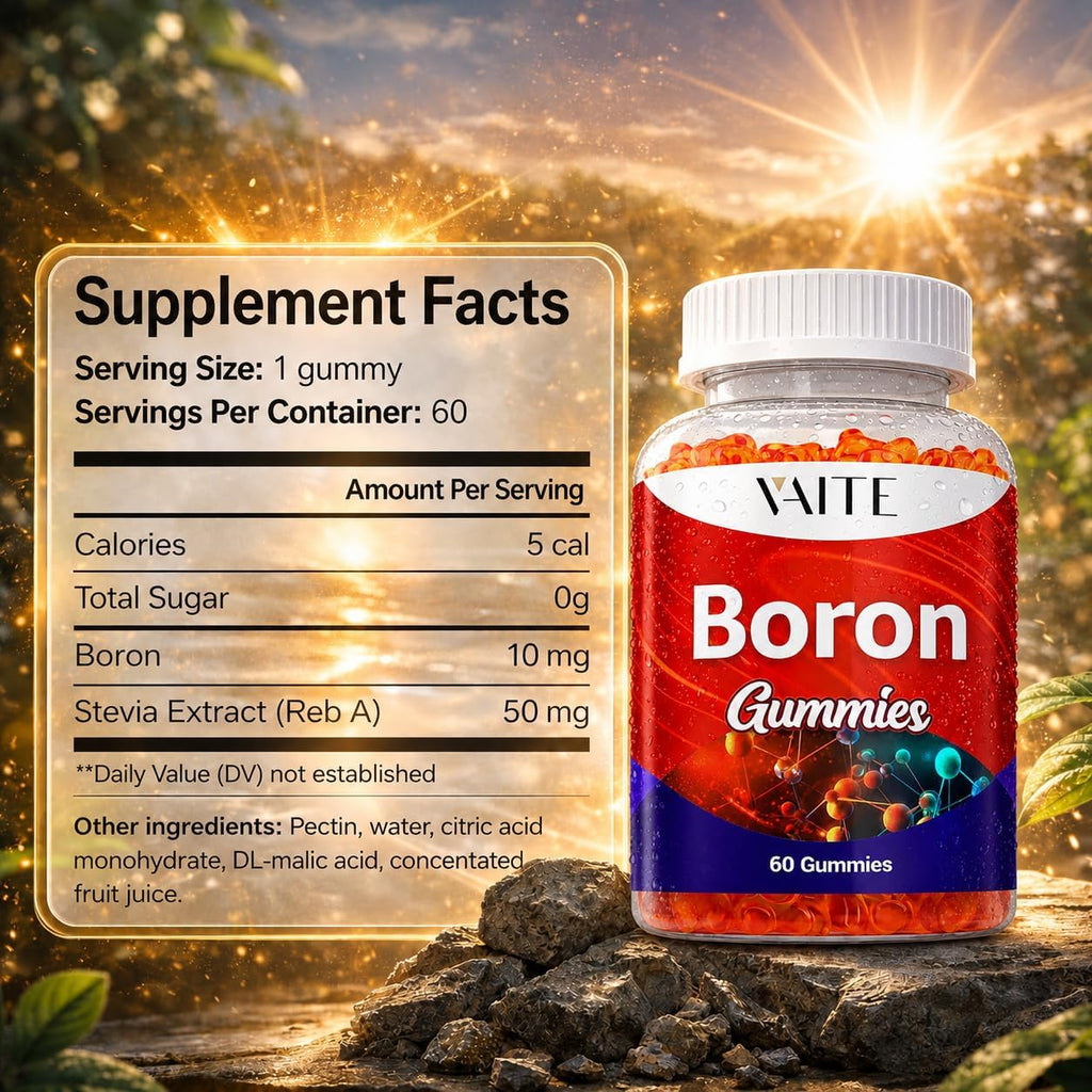 Suplemento de Boro 10 mg - Gominolas Veganas, Sin Gluten - 60 Unidades