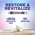 Suplemento de Calostro Bovino 1000mg por Dosis - 20% Inmunoglobulinas - 120 Cápsulas