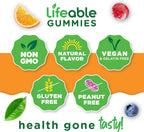 Lifeable Complejo B Gominolas para Adultos con Vitamina C - 90 Gominolas Veganas