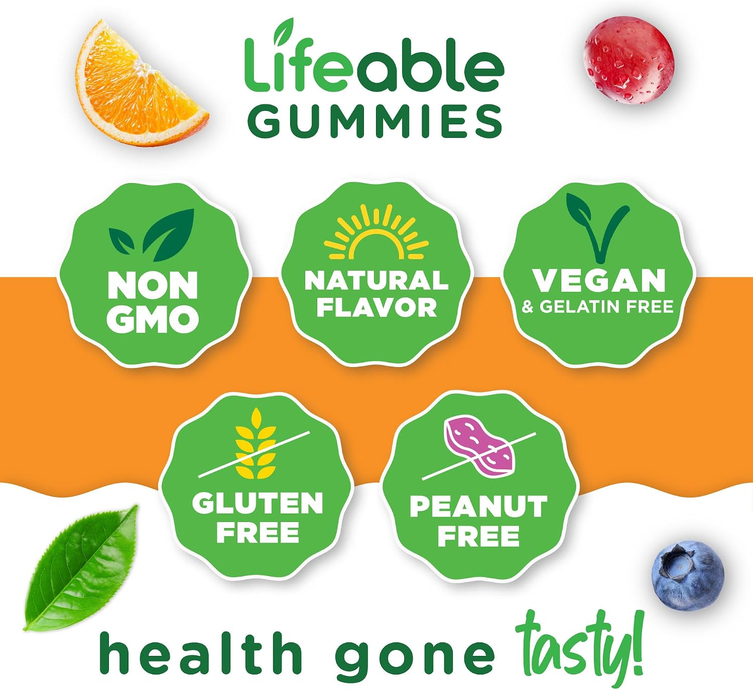 Lifeable Complejo B Gominolas para Adultos con Vitamina C - 90 Gominolas Veganas
