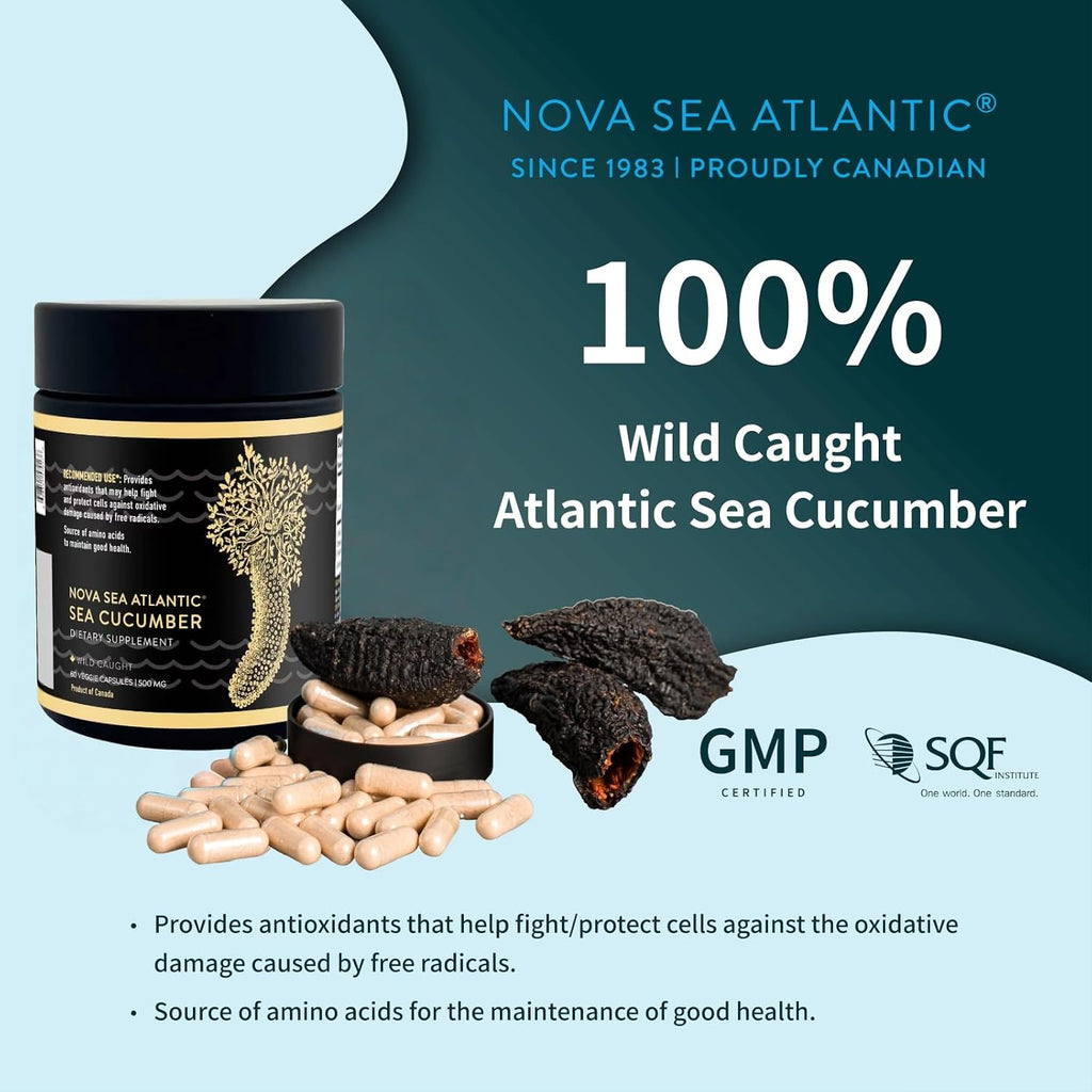 Nova Sea Atlantic Suplemento de Pepino de Mar, 60 Cápsulas