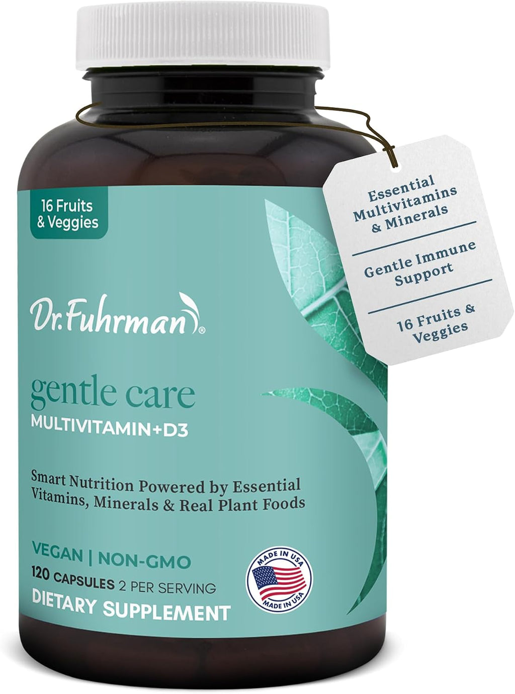 Dr. Fuhrman Multivitamin for All with D3 and Zinc - 2 Month Supply - Vegan Formula with 17 Fruits and Vegetables