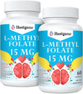 L-Metilfolato 15mg (5-MTHF) - Ácido Fólico Activo Enriquecido con Vitaminas B6 y B12 - 60 Cápsulas Vegetales - No GMO, Sin Gluten