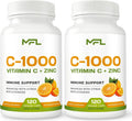 MUSCLE FOOD LABS Vitamina C + Zinc, 1000 mg Vitamina C, 25 mg Zinc, 25 mg Bioflavonoides Cítricos, 240 Cápsulas Vegetales (2 Pack)
