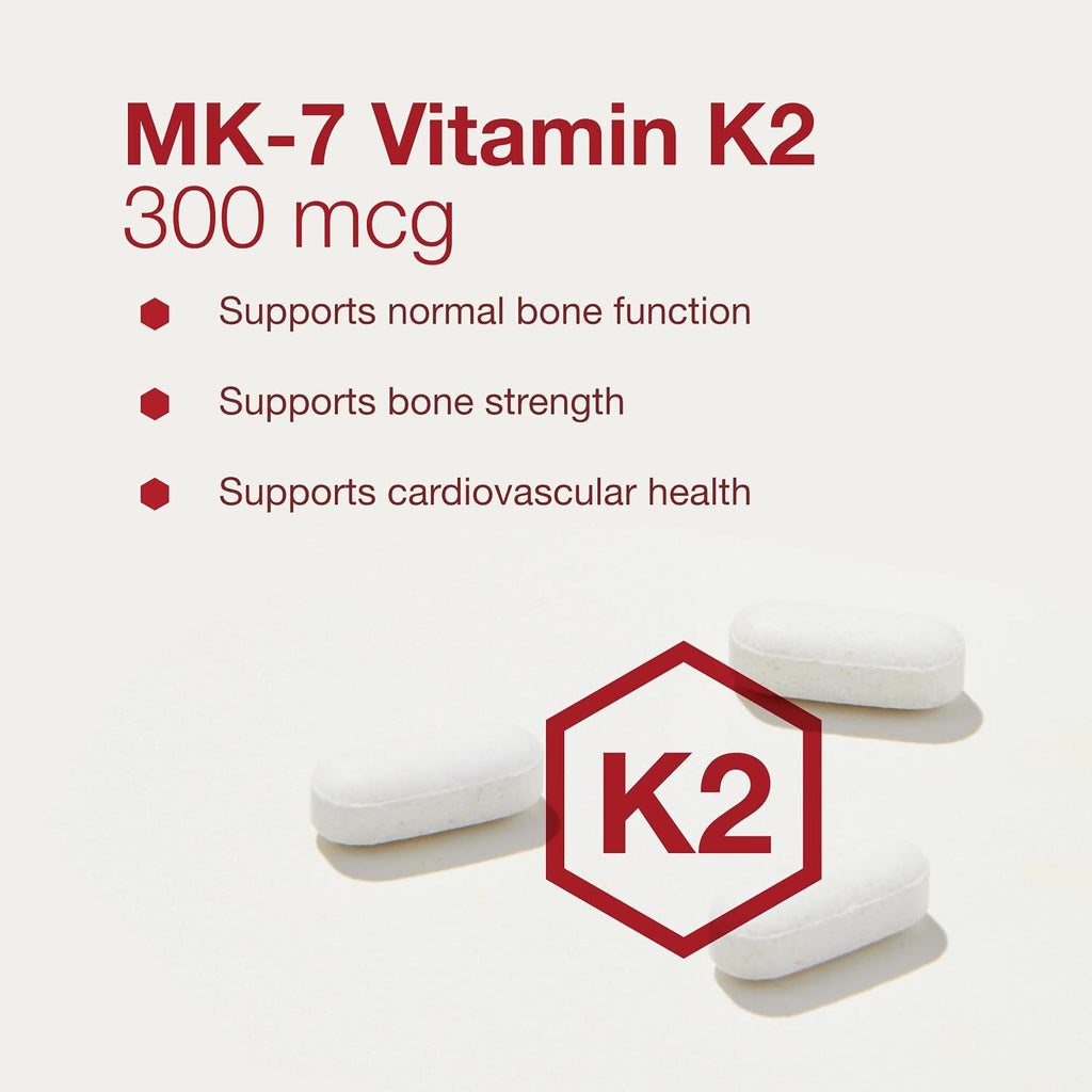 PROTOCOL FOR LIFE BALANCE MK-7 Vitamina K2 300 mcg - Extra Strength - Sin OGM y Vegano - 60 Cápsulas