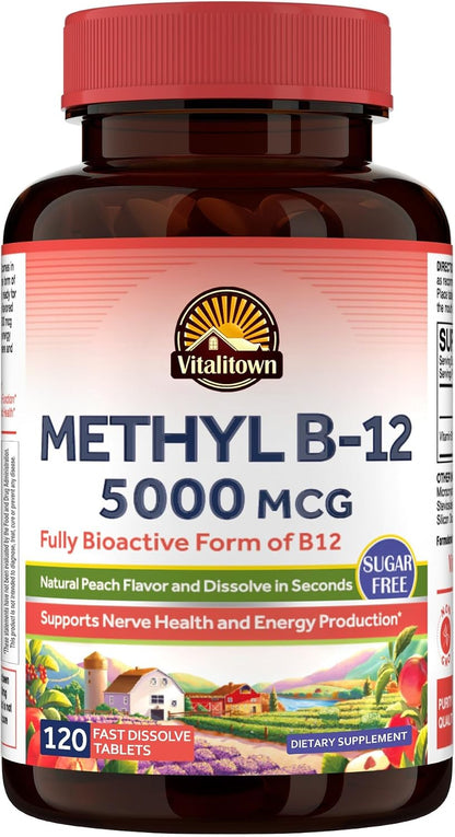 Vitalitown Vitamina B12 (Metil B12) 5000 – Metabolismo energético: Ayuda al metabolismo normal de los – Image 10