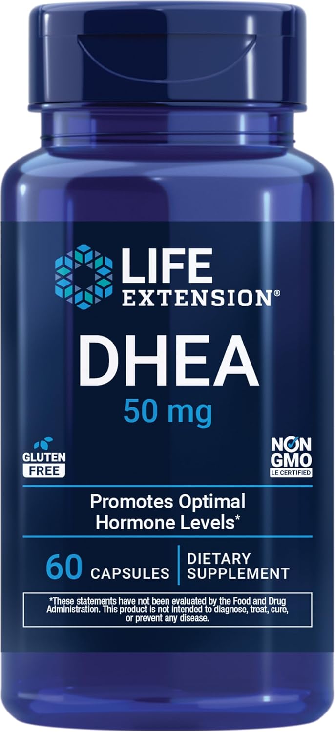 Life Extension DHEA 50 mg – Suplemento para el Equilibrio Hormonal, Memoria, Masa Muscular y Densidad Ósea