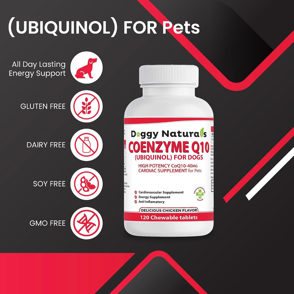 Coenzima Q10 para Perros – Ubiquinol 40mg (120 Comprimidos) – Pet Health Pharma