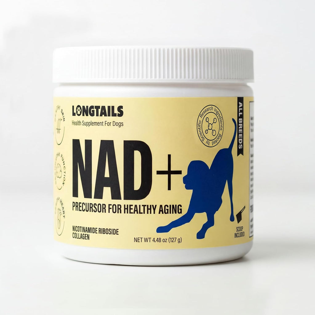 LongTails NAD+ para perros mayores - Alternativa NMN, 200mg NR en polvo