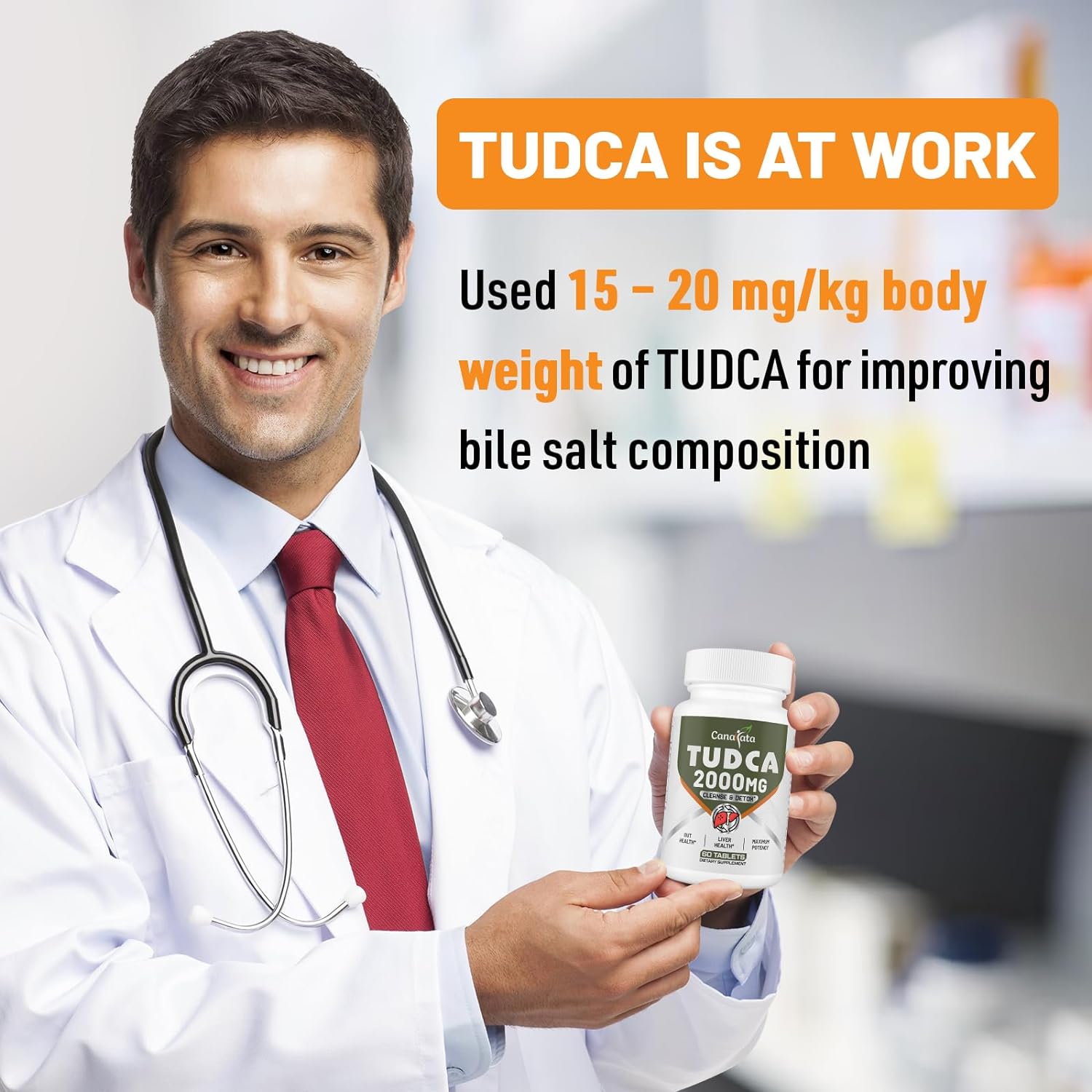 Canarata TUDCA 2000 mg - Suplemento Hepático con Sales Biliares