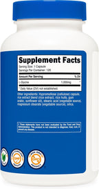 Nutricost L-Glicina 1000mg, 120 Cápsulas Vegetarianas