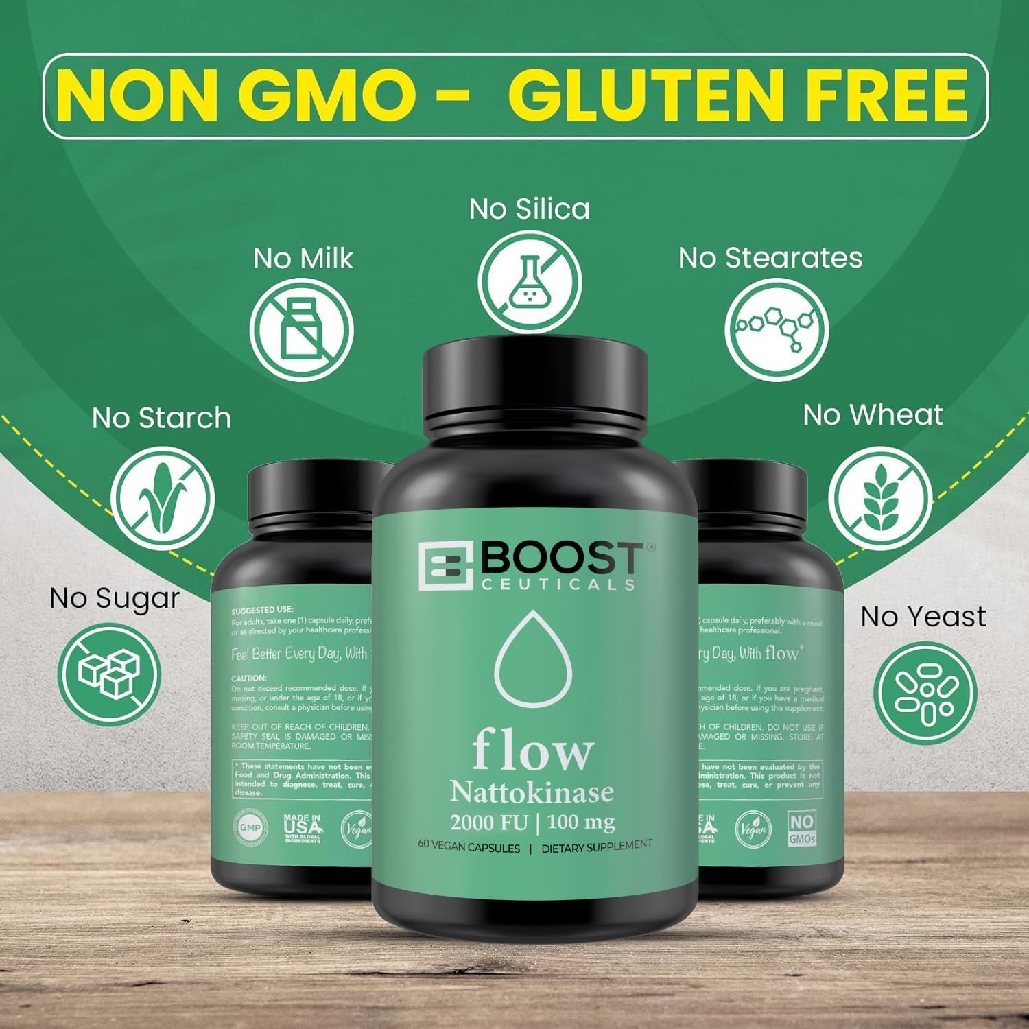 Nattokinase 2000 FU - 60 Cápsulas Veganas - Enzima Fibrinolítica - BoostCeuticals