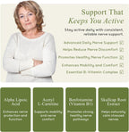 Neuropathy - Mezcla Natural para el Alivio del Dolor Nervioso y Bienestar, Ácido Alfa Lipoico, L-Carnitina, Vitaminas B6 y B12, Raíz de Escutelaria, Acetil L-Carnitina, 30 Cápsulas