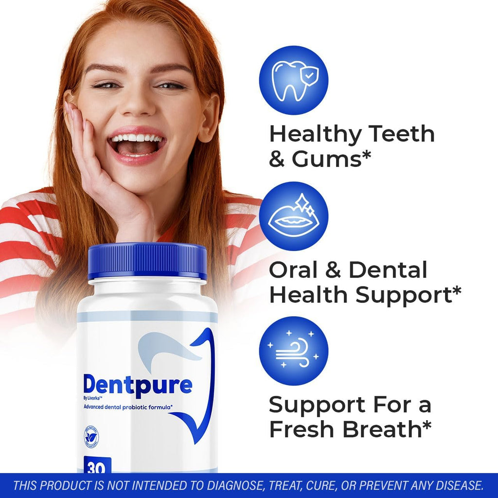 (3 Pack) Dentpure Probiotics - Cápsulas Dentpure Oficiales - Fórmula Natural Avanzada para Salud Dental - 90 Cápsulas (3 Meses)