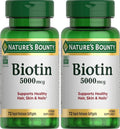 Nature's Bounty Biotina Super Potencia 5000mcg - 72 Cápsulas Blandas (Pack de 2)