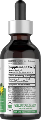 Horbäach Damiana Leaf Herb Tincture - 60 ml - Alcohol-Free Liquid Extract