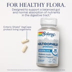 SOLARAY Multidophilus Probiotic 12 Strains 20B CFU with Inulin – 50 Enteric Capsules