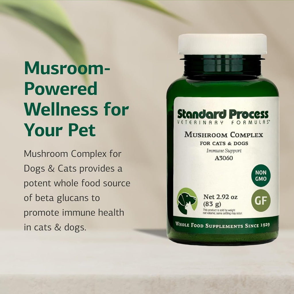 Standard Process Mushroom Complex para Perros y Gatos - Suplemento Inmunitario con Colostro Bovino y Melena de León - 82 g