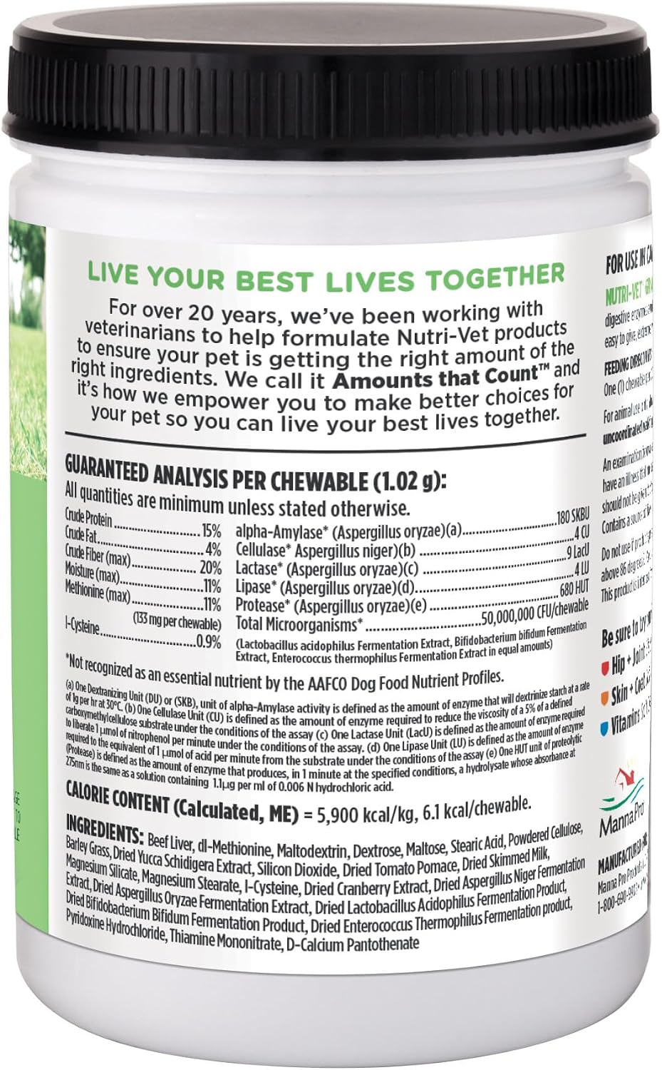 Nutri-Vet Grass Guard Masticables para Perros - 365 Comprimidos
