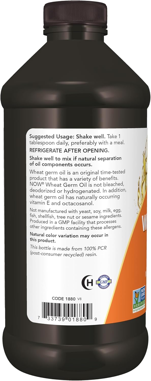 NOW Foods Aceite de Germen de Trigo Natural, 473 ml