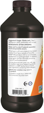 NOW Foods Aceite de Germen de Trigo Natural, 473 ml