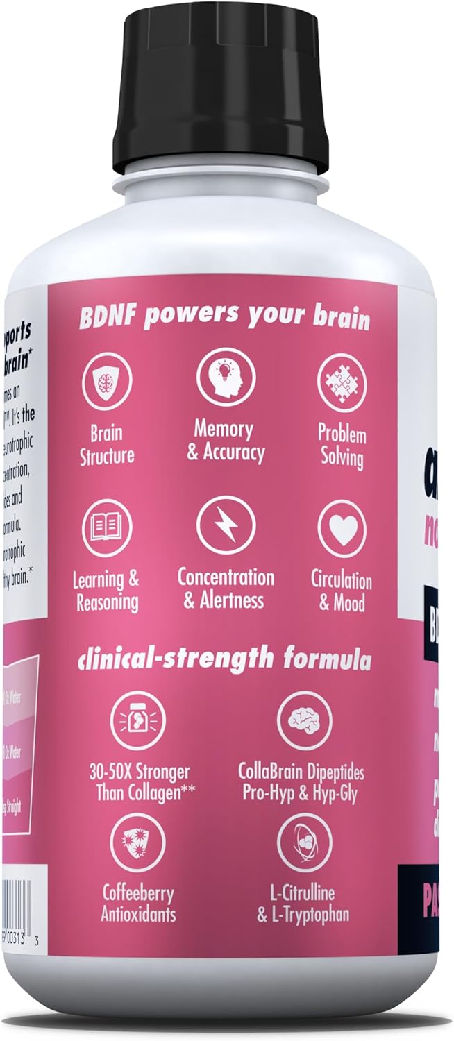 HEALTH DIRECT - AminoMind - Suplemento Nootrópico de Colágeno para la Salud Cerebral y BDNF - Dipéptidos Pro-Hyp e Hyp-Gly, Antioxidantes Coffeeberry - Maracuyá Guayaba - 414 ml (28 Dosis)