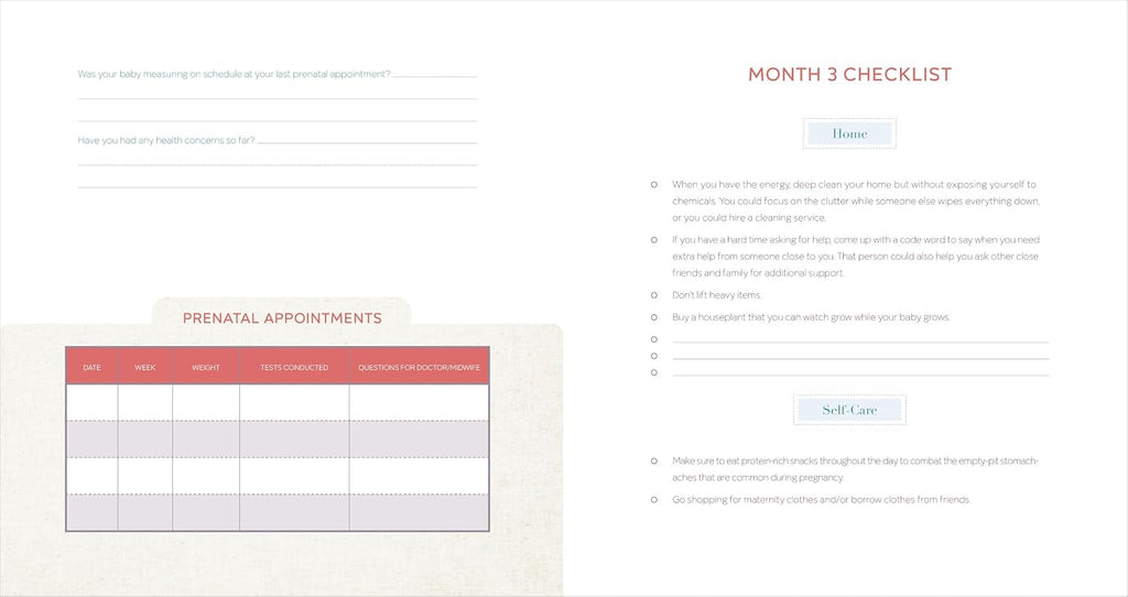 Diario de embarazo para mamás primerizas: listas de verificación mensuales, actividades y sugerencias para escribir