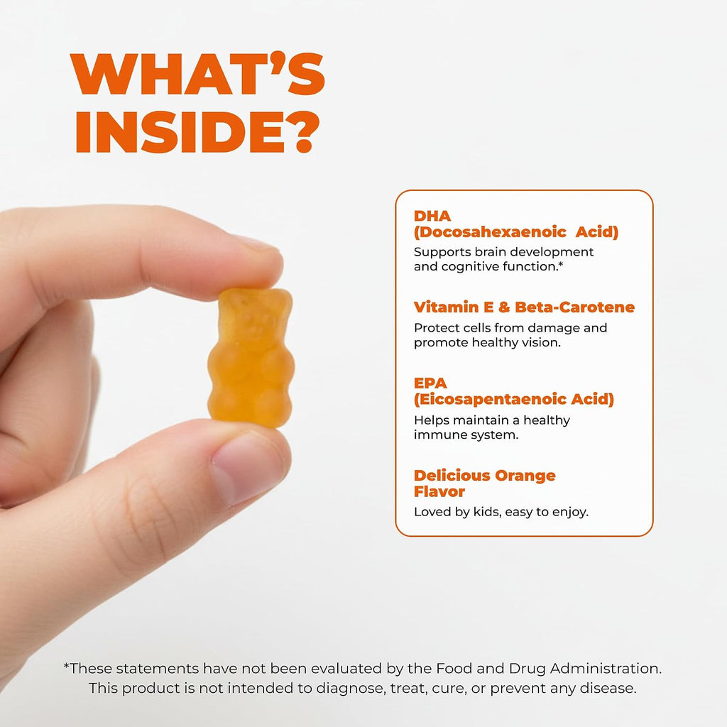ELICORE Premium Kids Omega 3 Gummies – Sabor Naranja – 2 Meses de Suministro