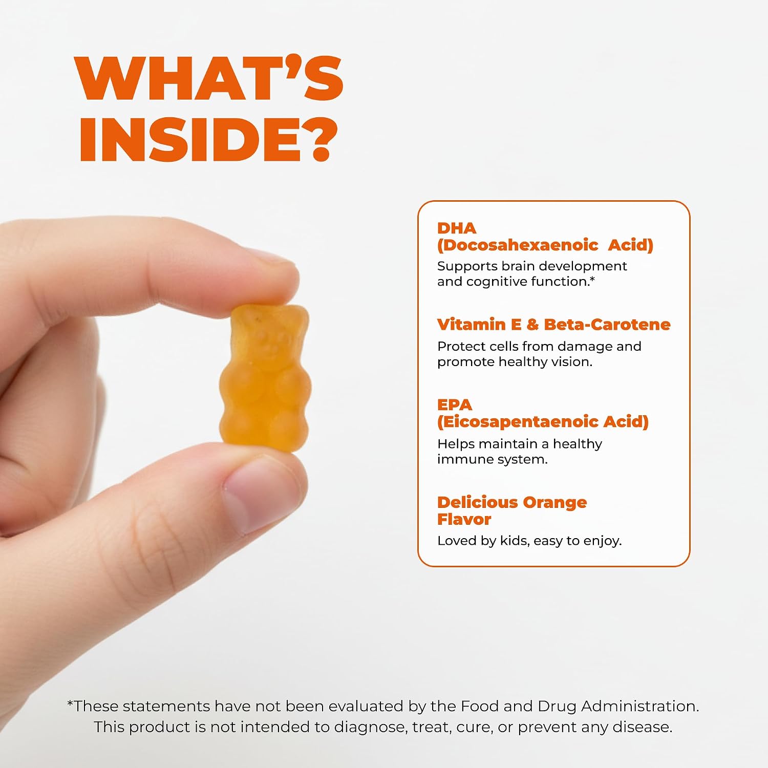 ELICORE Premium Kids Omega 3 Gummies – Sabor Naranja – 2 Meses de Suministro