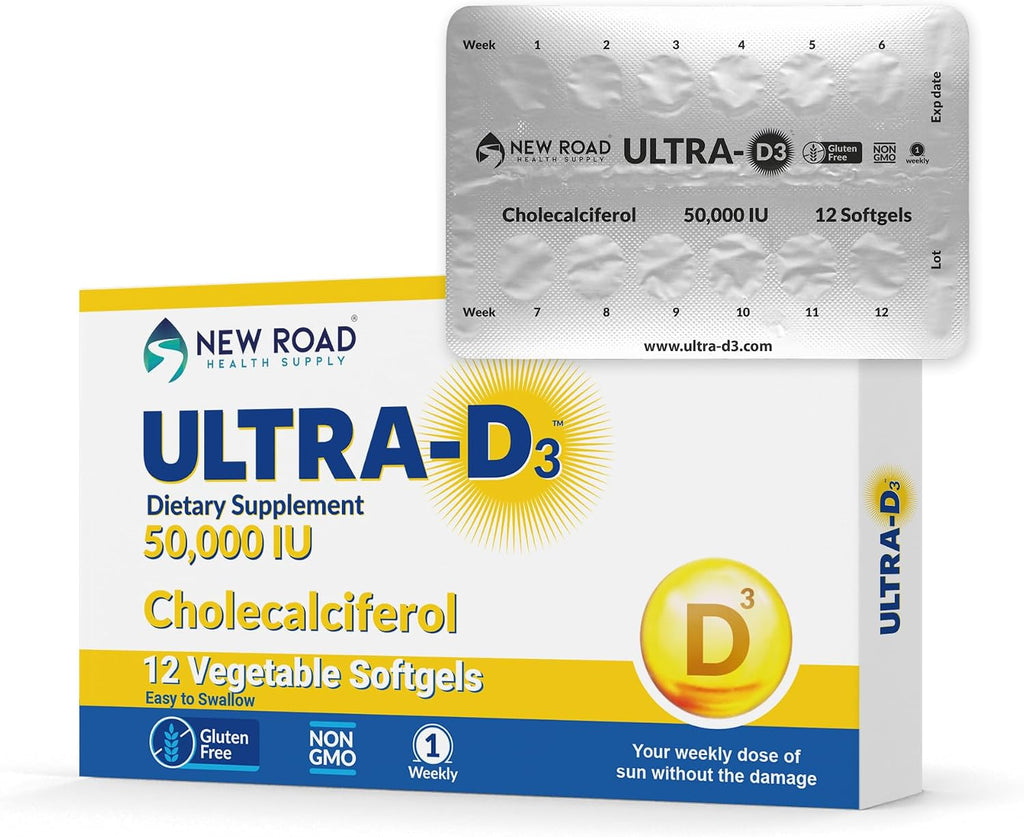 ULTRA-D3 Vitamina D3 50.000 IU, 12 Cápsulas Blandas, Blíster Semanal con Seguimiento