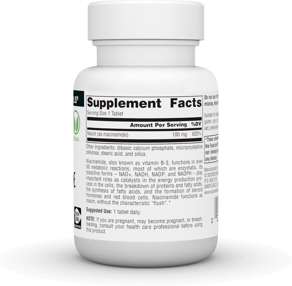 Source Naturals Niacinamida B-3, 100 mg, 100 Comprimidos