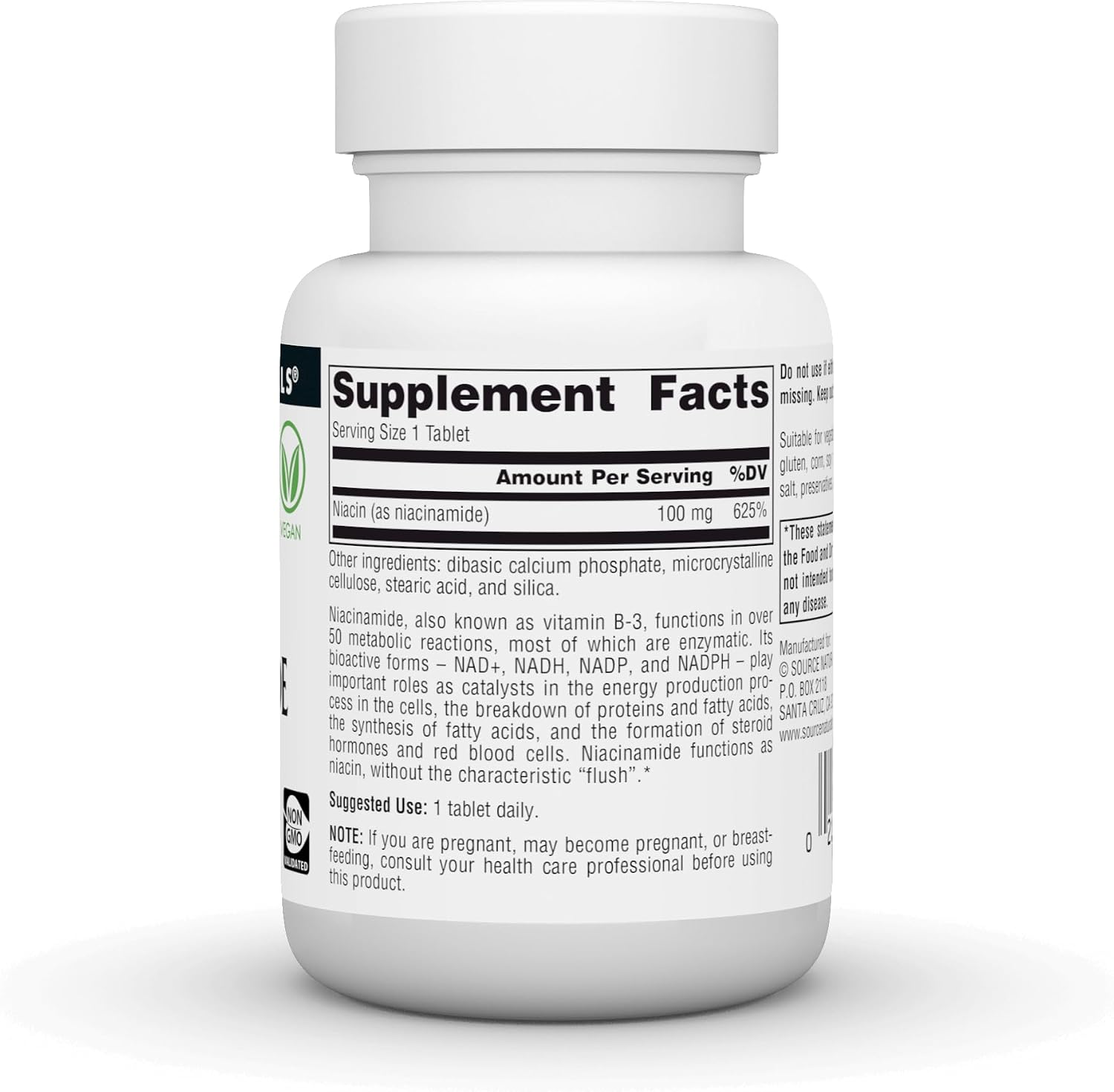 Source Naturals Niacinamida B-3, 100 mg, 100 Comprimidos