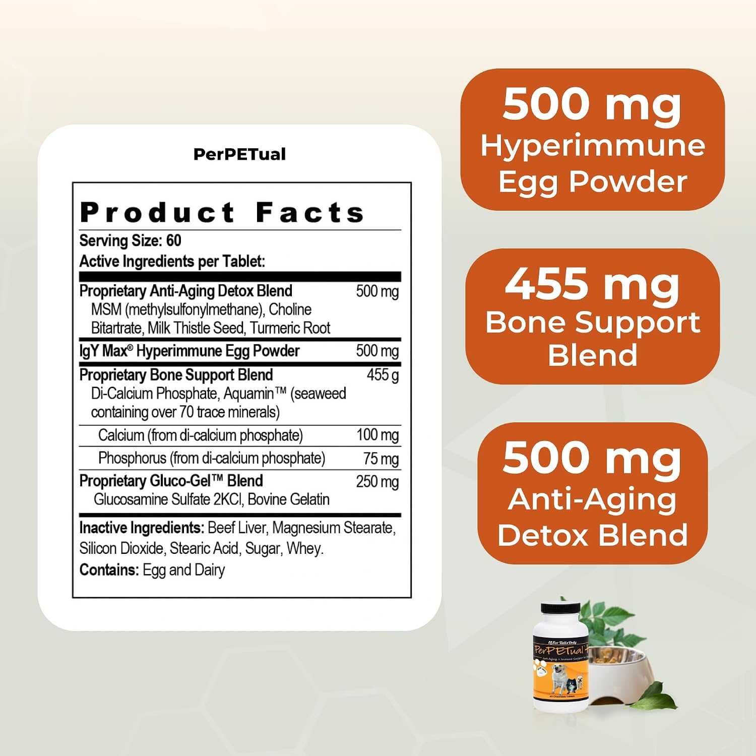 Youngevity Perpetual Plus Suplemento Antioxidante para Perros, 60 Masticables