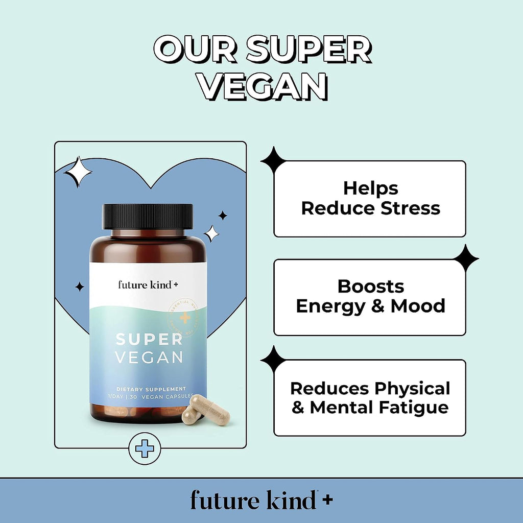 Future Kind - Super Vegan Formula con Melisa, Ashwagandha y Rhodiola, 30 Cápsulas