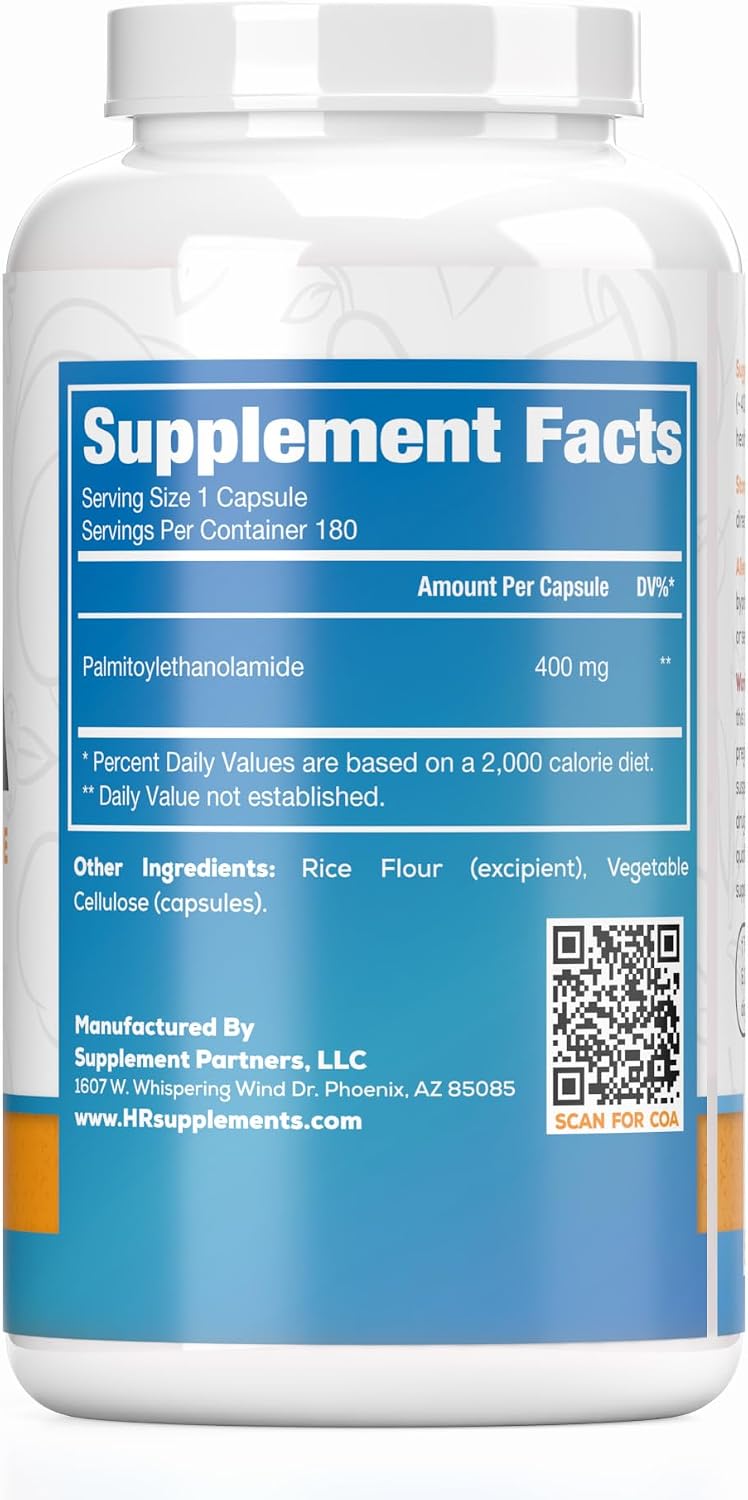 Palmitoylethanolamida (PEA) 400mg - 180 Cápsulas | Harvest Naturals