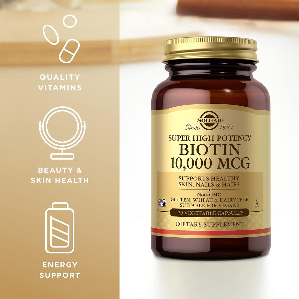 Solgar Super High Potency Biotina 10.000 mcg - 120 Cápsulas Vegetales (Pack de 2)